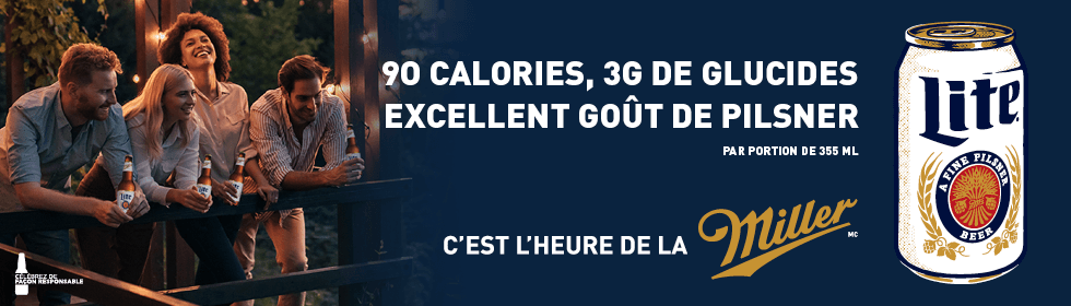 Cést l´heure de la Miller, 90 calorues, 3g de glucides excellent goût de pilsner